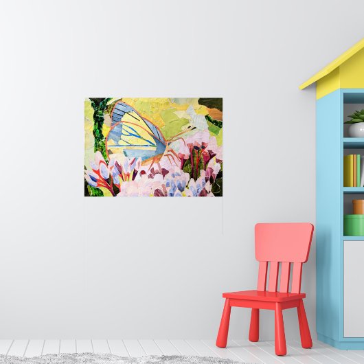 蝶のコラージュ ポスター (子ども部屋1)