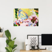 蝶のコラージュ ポスター (ホームオフィス)