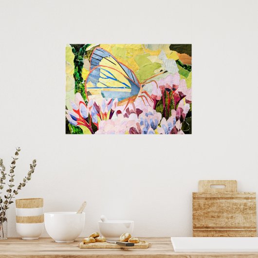 蝶のコラージュ ポスター (キッチン)