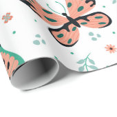 蝶のシカラフルームレスパターン ラッピングペーパー (ロールコーナー)