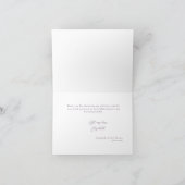 蝶のシルバーグリッター ブライダルシャワーフォールド サンキューカード (内部)