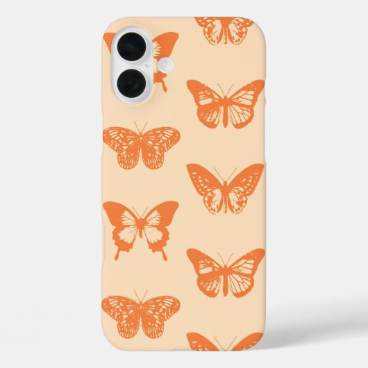 蝶のスケッチ、コーラルオレンジ Case-Mate iPhoneケース (裏面)