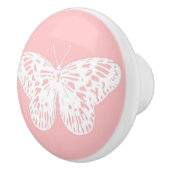 蝶のスケッチ、シェルピンクと白 セラミックノブ (右)