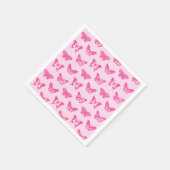 蝶のスケッチ、ライトピンクと明るい赤紫色 スタンダードカクテルナプキン (角)