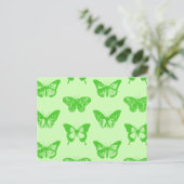 蝶のスケッチ、ライムグリーン ポストカード (スタンド正面)