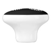 蝶のスケッチ，白と黒 セラミックノブ (側面)