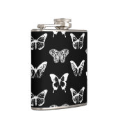 蝶のスケッチ，白と黒 フラスク (右)