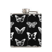 蝶のスケッチ，白と黒 フラスク (裏面)