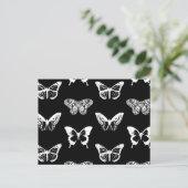 蝶のスケッチ，白と黒 ポストカード (スタンド正面)