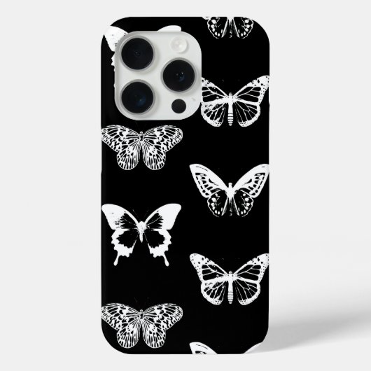蝶のスケッチ,白と黒 Case-Mate iPhoneケース (裏面)