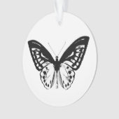 蝶のスケッチ、白黒 オーナメント (正面)