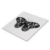 蝶のスケッチ、白黒 タイル (側面)