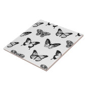 蝶のスケッチ、白黒 タイル (側面)