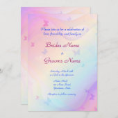 蝶のスタイリッシュ結婚式招待状 招待状 (正面/裏面)