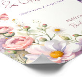 蝶のスプリングサマー ブライダルシャワーテーブルサイン ポスター (角)