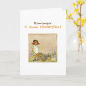 蝶のスローガンを追い求めやる気を起こさせるる カード (黄色い花)