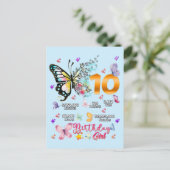 蝶のダブルディジット 10歳の誕生日 蝶 インビテーションポストカード (スタンド正面)