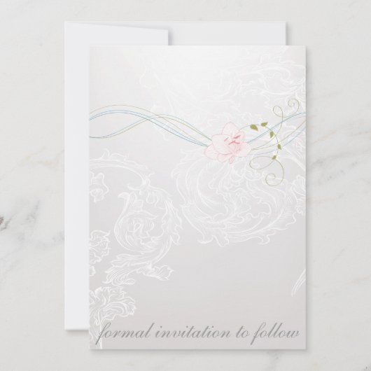 蝶のダンスの結婚式の日付を保存 セーブザデート (裏面)