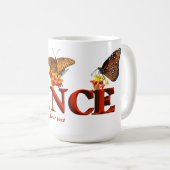 蝶のダンスサインのオーダーメイド コーヒーマグカップ (正面右)
