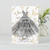 蝶のダンスドレス 黒＆ゴールド 15歳のキンセアニエラ 招待状 (スタンド正面)