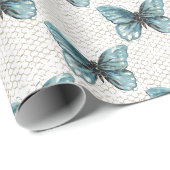 蝶のチェーンリンクフェンス ラッピングペーパー (ロールコーナー)