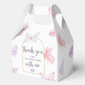 蝶のテーマのパーティーボックス フェイバーボックス (裏面)