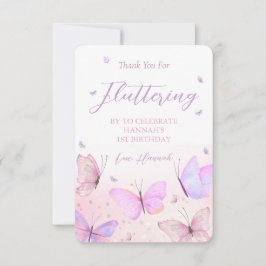 蝶のテーマの感謝カード サンキューカード