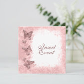 蝶のテーマの結婚式、婚約、誕生日 招待状 (スタンド正面)