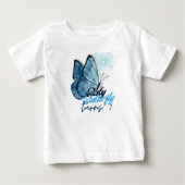 蝶のテーマの1歳の誕生日Tシャツ ベビーTシャツ (正面)