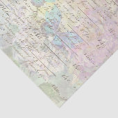 蝶のデコパージュが施された淡いスクリプト 薄葉紙 (詳細)