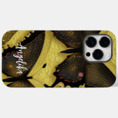 蝶のデザインとお名前のカスタマイズ Case-Mate iPhoneケース (裏面 (横))