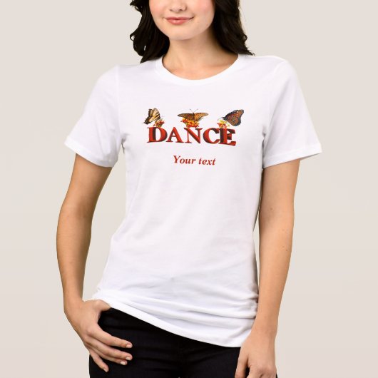 蝶のデザインのダンスサインをカスタマイズ トライブレンドTシャツ (正面)