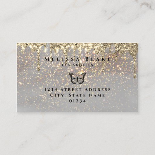 蝶のデザインを輝フェイクく 名刺 (裏面)