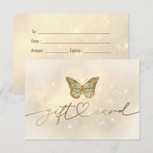 蝶のデザインギフト券 (正面/裏面)