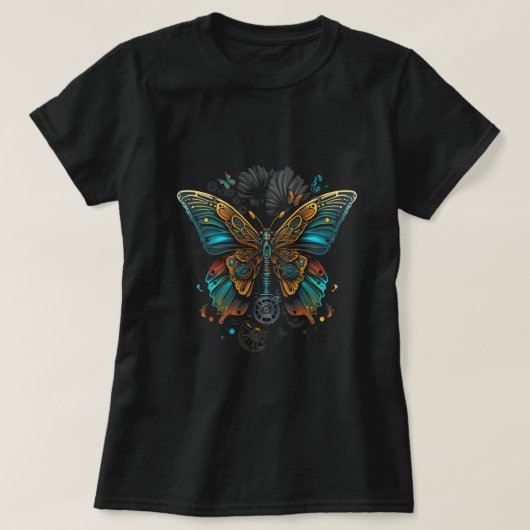 蝶のデザイン Tシャツ (デザイン正面)