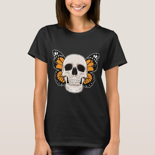 蝶のドクロ Tシャツ (正面)