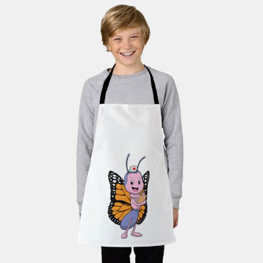 蝶のナース エプロン (着用した状態)