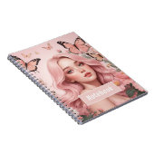 蝶のノートの中の美しい少女 ノートブック (右側)