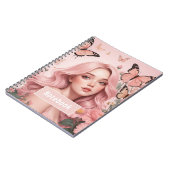 蝶のノートの中の美しい少女 ノートブック (左側)