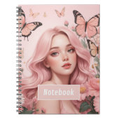 蝶のノートの中の美しい少女 ノートブック (正面)