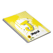 蝶のノート付き水色ひまわり ノートブック (右側)