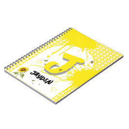 蝶のノート付き水色ひまわり ノートブック