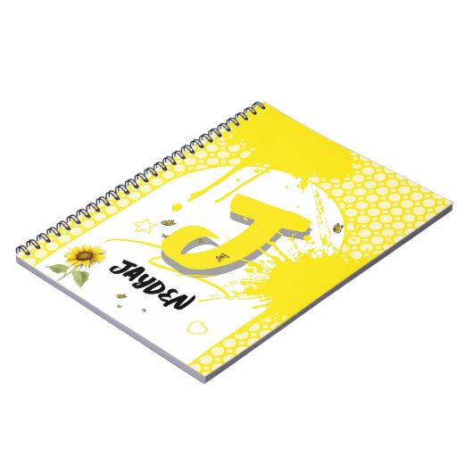 蝶のノート付き水色ひまわり ノートブック (左側)