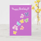蝶のハッピーバースデー!! カード (黄色い花)