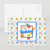 蝶のハッピーバースデー ポストカード (正面/裏面)