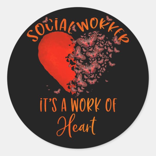 蝶のハート ラウンドシール (正面)