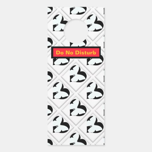 蝶のハート　眠っている赤ちゃんを起こさないで/お客様お断り ドアノブサイン (正面)