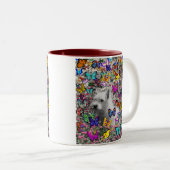 蝶のバイオレット- Westie白い犬 ツートーンマグカップ (正面右)