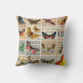 蝶のバグシート音楽ヴィンテージエフェメラアート クッション (裏面)