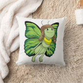 蝶のパイロットとパイロット帽子 クッション (ブランケット)